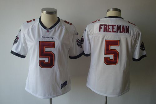 Buccaneers #5 Josh Freeman White Women's Team Jersey Stitched NFL Jersey